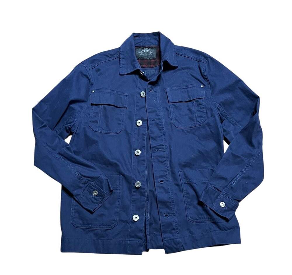 MBX Men's Navy Blue Cotton Utility Field Jacket Size Small